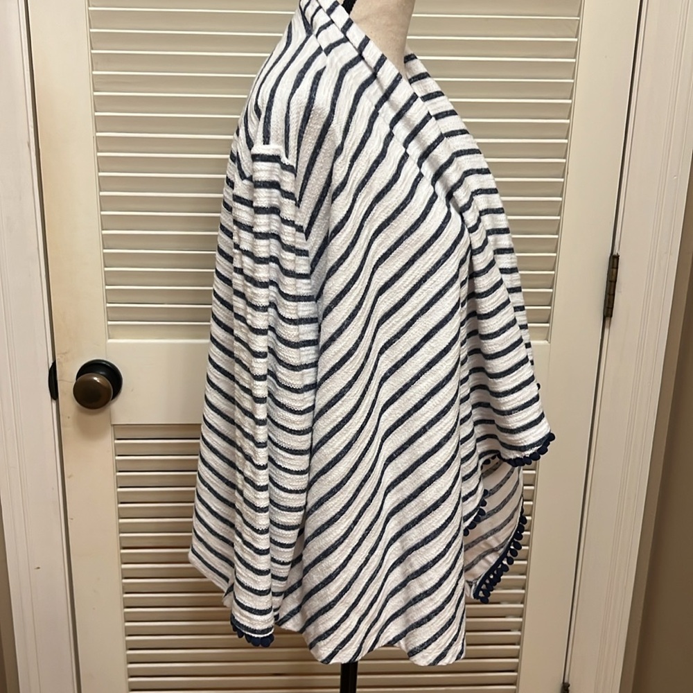 Hearts of Palm Striped Cardigan in Navy and White, Size XLarge, GUC - Picture 7 of 15